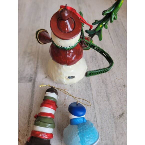 Snowman variety dad stack totem tree ornament Xmas set unique - Picture 9 of 10